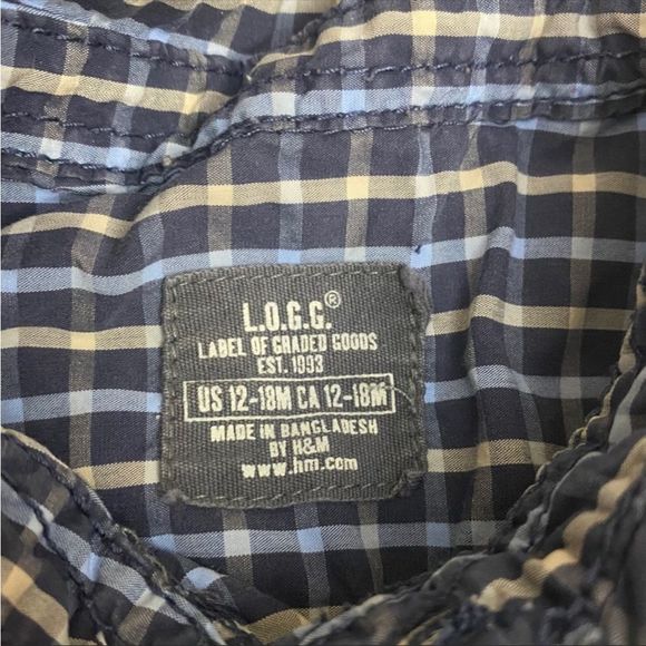 L.O.G.G| 3/$15| Baby Boy Blue Plaid Button Down - Picture 3 of 3